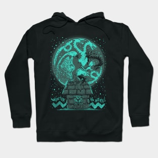 Wolf Howling at Winter Moon Hoodie